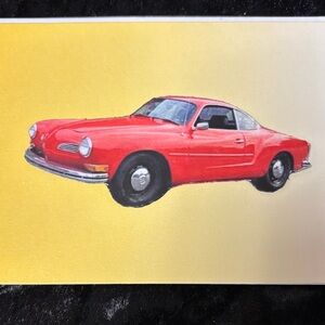 Vintage Red Car Art Print